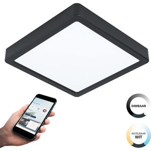 EGLO connect.z Fueva-Z Smart Opbouwlamp - 21 cm - Zwart/Wit - Instelbaar wit licht - Dimbaar - Zigbee