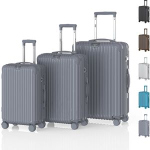 Voyagoux® - Reiskoffer set - Koffers - 3 delig - Reiskoffer met wielen – Nardo grijs - TSA Slot