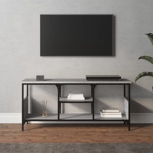 The Living Store Industriële TV-kast - 100 x 35 x 45 cm - Grijs Sonoma Eiken