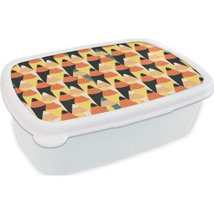 Broodtrommel Wit - Lunchbox - Brooddoos - Potlood - Patronen - Pencil - 18x12x6 cm - Volwassenen
