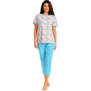 Comtessa Dames Pyjama 'Fresh Up' - Blauw - Katoen - Maat 44