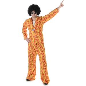 Karnival Costumes Verkleedpak Retro Groovy Heren Carnavalskleding Heren Carnaval Foute Party '60 '70 Party - Polyester - Oranje - Maat XL - 2-Delig Jas/Broek