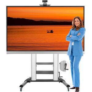 100 inch TV Standaard met Draaihendel | 60 t/m 100 inch | Kijkhoogte: Van 120 cm t/m 165 cm | 20 Jaar Garantie Direct uit Eigen Voorraad leverbaar