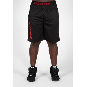 Gorilla Wear Mercury Mesh Shorts - Sportbroek heren - Zwart/Rood - 2XL/3XL