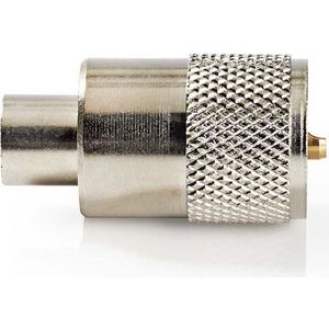 Nedis PL259-Connector - Recht - Male - Vernikkeld - 50 Ohm - Soldeer - Diameter kabelinvoer: 6.0 mm - Metaal - Zilver - 25 Stuks - Envelop
