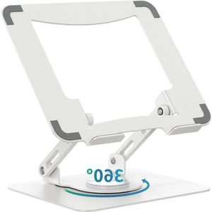 Ergonomische Laptopstandaard met 360 graden draaibare basis en verstelbare hoogte - Opvouwbare Laptophouder met Multi-hoek - Stabiele Metalen Houder voor Bureau