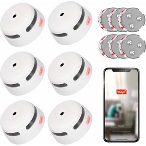 X-Sense XS01-WT Slimme rookmelder met wifi - 6 Rookmelders - Met magneet montage - Tuya Smart Home - Voldoet aan Europese norm - Brandalarm zonder boren