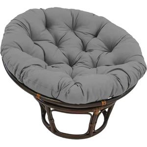 Collox Draaistoel - Fauteuil - Eierstoel - Rotan stoel - Draaibaar loungestoel - Donker grijs - 90 x 90 cm