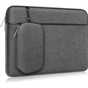 Laptophoes 13/13,3 Inch - Waterbestendig & Schokbestendig - Laptop Hoes met Accessoirevak - Lichtgewichte Laptoptas met Afneembare Tas - Grijs