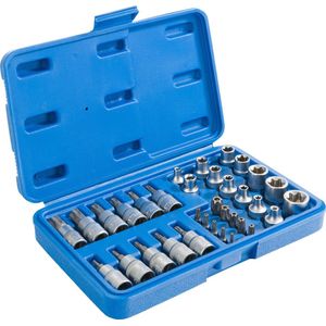 AREBOS Buitentorx Binnentorx Dopsleutel | 34-delige interne en externe Torx dopsleutelset