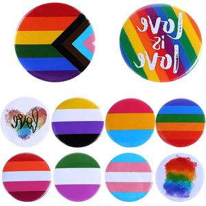 10 stuks regenboog pride steker 57 x 57 cm Pride Pin LGBTQ accessoires lesbisch homo biseksueel pride dingen ronde vlag knoppen voor LGBT Gay Pride - AOUZO