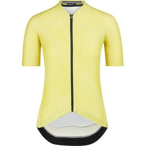 BIORACER Fietsshirt Dames Korte Mouw - Model 'Icon Optical Art' - Geel - Maat M - Fietskleding Dames