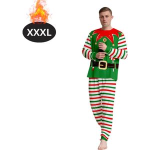Bovista Kerst Pyjama - Heren - Kerstpyjama - Mannen - Slaapkleding Volwassenen - Set - Broek - Shirt - Christmas - Zwart - Maat XXXL