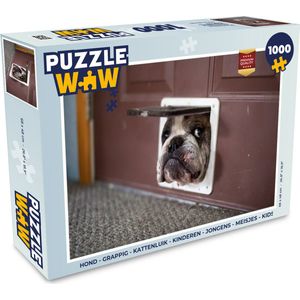 Puzzel Hond - Grappig - Kattenluik - Kinderen - Jongens - Meisjes - Kids - Legpuzzel - Puzzel 1000 stukjes volwassenen