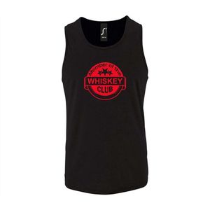 Zwarte Tanktop sportshirt met ""Member of the Whiskey club"" Print Rood Size M