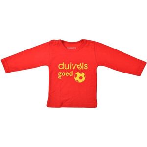 Rode Duivels - Baby - T-Shirt lange mouw - Duivels Goed - maat 74/80