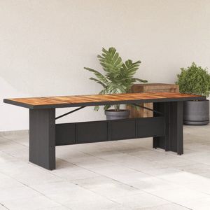vidaXL Tuintafel 240x90x75 cm | Zwart Poly Rattan