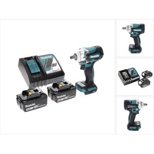 Makita DTW 300 RT accu slagmoersleutel 18 V 330 Nm 1/2"" borstelloos + 2x oplaadbare accu 5.0 Ah + lader