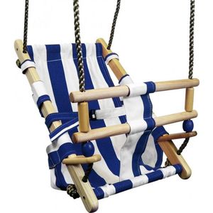 Babyschommel Beach Blauw/Wit Premium met PP Touwen