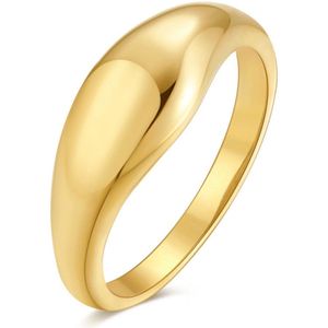 Twice As Nice Ring in goudkleurig edelstaal, bolle ring, 7 mm 52