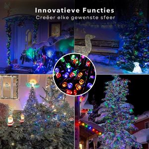 Cheqo® Kerstverlichting - Kerstboomverlichting - Kerstlampjes - Sfeerverlichting - LED Verlichting - Voor Binnen en Buiten - Tuinverlichting - Feestverlichting - Lichtsnoer - Multicolor - 180 LED's - 13.5M - Timer - 8 Lichtfuncties