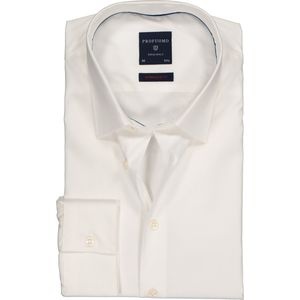 Profuomo super slim fit overhemd - stretch poplin - wit - Strijkvriendelijk - Boordmaat: 38