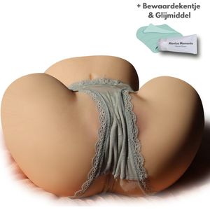 Masturbator Sex doll voor Man Sexlichaam Levensechte Sekspop - Grote Billen - 4KG - 27CM - Vagina en Anus - Set met glijmiddel en bewaardekentje - Monica Moments®