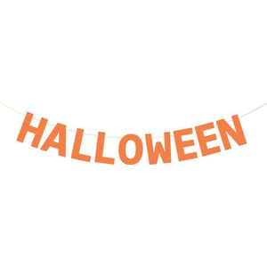 PartyDeco Halloween feestslinger/spandoek - 2,5 meter - oranje - van papier