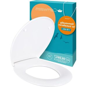 CalmwatersÂ® WC Bril Premium Antibacterieel Softclose - Made in EU RVS-fitting Duroplast Toiletbril Afneembaar klassiek ovaal Zitoppervlak - Needed