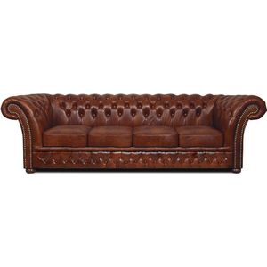 Chesterfield Bank Winfield Basic Luxe Leer | 4-zits | Cloudy Karamel | 2 tot 4 weken levertijd