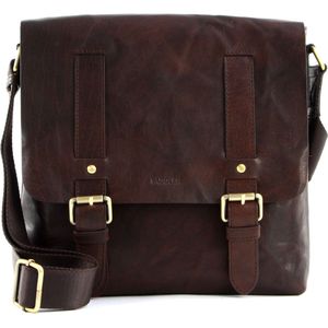 SADDLER Leren Schoudertas Carter Messenger Bag Dark Brown Bruine