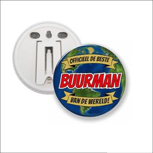 Button Met Clip 58 MM - Officieel De Beste Buurman Van De Wereld
