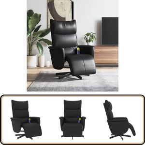 vidaXL Massagestoel Verstelbaar - Kunstleer - Zwart Massagestoel - Massage Fauteuil - Elektrische Massagestoel - Relaxfauteuil - Loungestoel