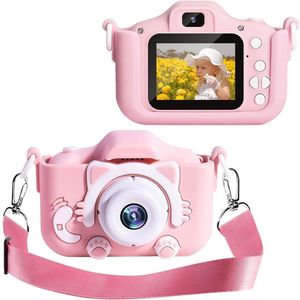 Digitale Kindercamera HD 1080p 32GB Inclusief Micro SD Kaart - Vlog Camera voor Kinderen - Roze