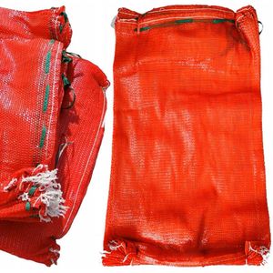 Rode raschelzak 60x90 cm 30-35 kg 100 stuks.