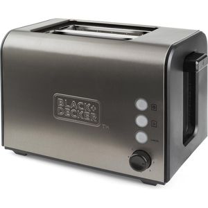 Black & Decker & Decker BXTO900E Broodrooster 2 sneetjes - roestvrij staal - Broodrooster - Zilver - Zwart