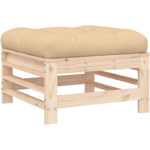 vidaXL Tuinvoetenbank met kussen grenenhout Tuin Bank - Voetenbank - Lounge Set - Outdoor Furniture - Teak Tafel