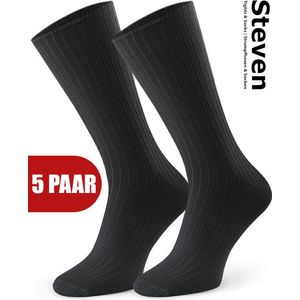 STEVEN - 76% Bamboe Sokken Zonder Elastiek - Herren Sokken Maat 43 44 45 46 - Multipack 5 Paar - Diabetes Medische Sokken - Effen Graphite Grijs - Comfort Kwaliteit Duurzaamheid