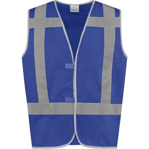 Veiligheidsvest 100% polyester korenblauw maat 164-176