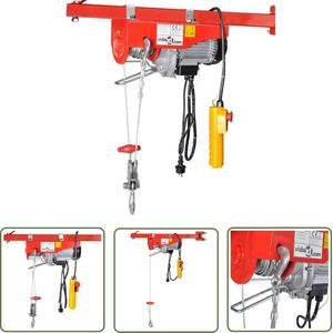 The Living Store Elektrische lier 500 W 100/200 kg - Elektrische Lier - Lier - Heflieren - Takelen - Zwaar Transport