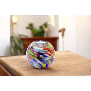 Mini Urn Waxinelichthouder - Murrina - Kleine urn - Crematie Urn - Multicolor tealight - Urnen voor thuis
