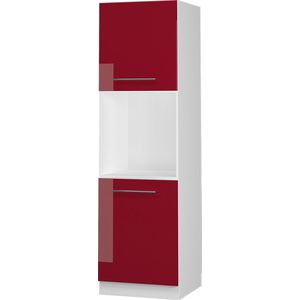 Vicco Ovenombouwkast Fame-Line, Bordeauxrode hoogglans/Wit, 60 cm met open kast