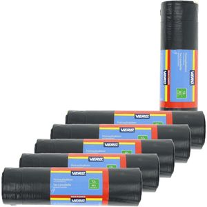 Vero Afvalzakken/vuilniszakken met trekband - 72x stuks - 60 liter - Extra sterke lekvrije trekbandzakken - Gerecycled plastic