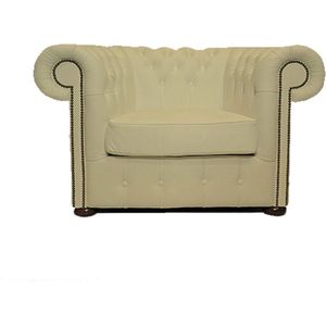 Chesterfield Fauteuil Class Leer | Vanille | 2 tot 4 weken levertijd