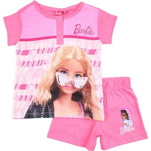 Barbie shortama/pyjama fashion katoen roze maat 110