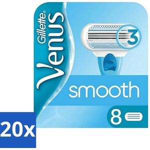 Gillette - Venus Smooth - Zachte scheerbeurt - 8 Navulscheermesjes - Bulkverpakking - 20 stuks