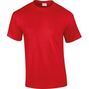 T-shirt Heren 4XL Gildan Ronde hals Korte mouw Red 100% Katoen