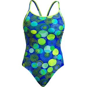 Speedo Womens Solid Tie Back Fake Green/Aquarium