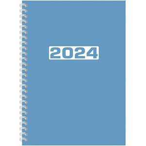 MGP Agenda - Bureau agenda 2024 - NL - FSC - A5 - Ringband - 7d/2p - Pastel Blauw - Harde kaft