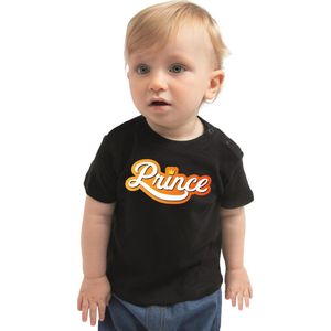 Prince Koningsdag t-shirt zwart peuter jongen/meisje - Koningsdag shirt / kleding / outfit 98